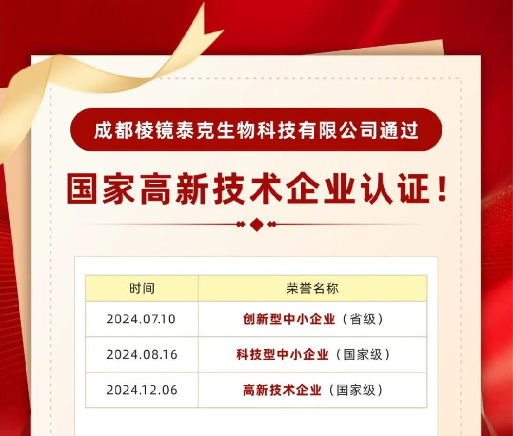 热烈祝贺 | 棱镜泰克通过高新技术企业认证！